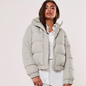 Missguided Gray Puffer Jacket